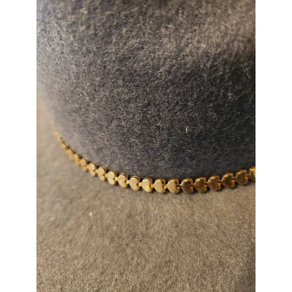 100% wool floppy womens‎ hat with gold hearts